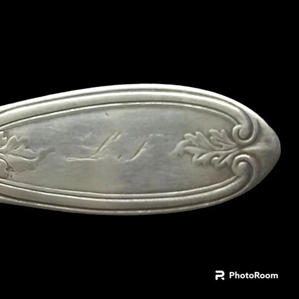 WM Rogers Bros Silverplate Olive Pattern Fork-!848-Monogram L.F-Victorian-Scroll